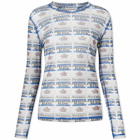 JW Anderson Women's Long Sleeve Label Underpinning Top in Off White