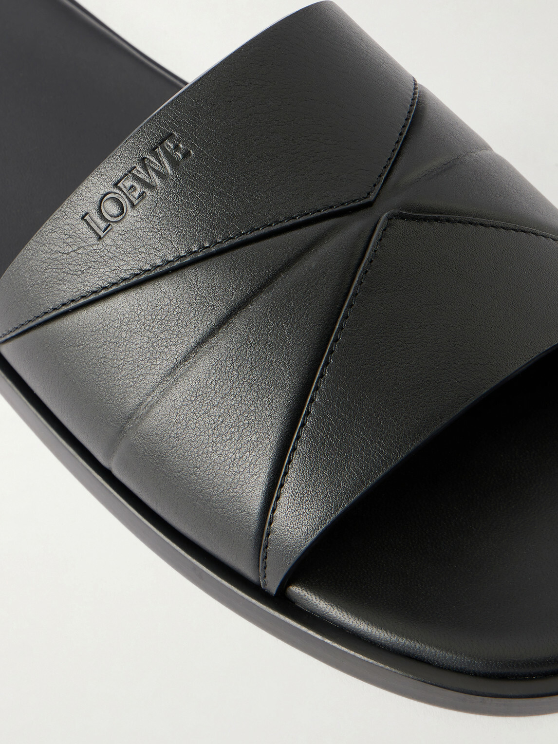 LOEWE - Origami Leather Sandals - Black