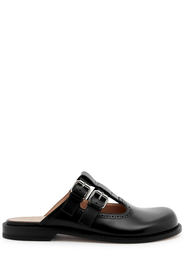 Photo: Loewe Campo Leather Mary Jane Mules Black