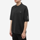 Fred Perry Men's x Raf Simons Embroidered Oversized Polo Shirt in Black