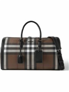 Burberry - Leather-Trimmed Checked E-Canvas Weekend Bag