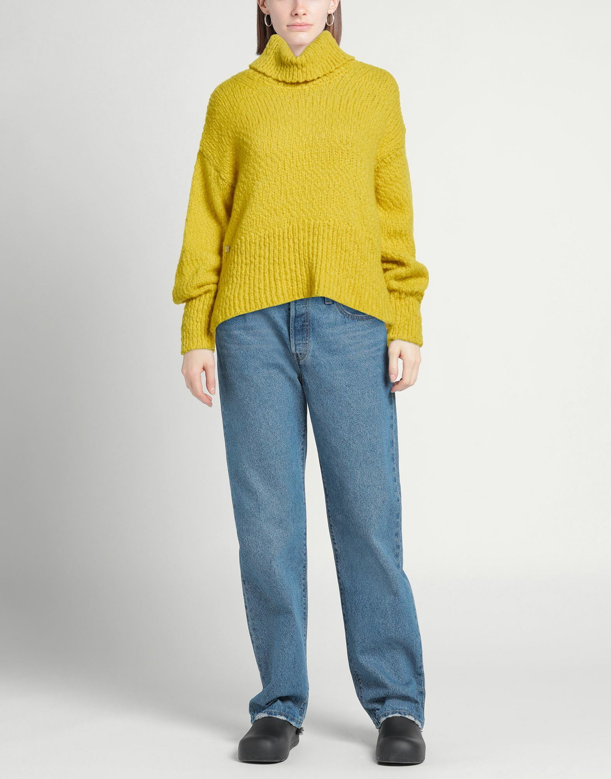 Manila Grace Womens Turtleneck in Yellow