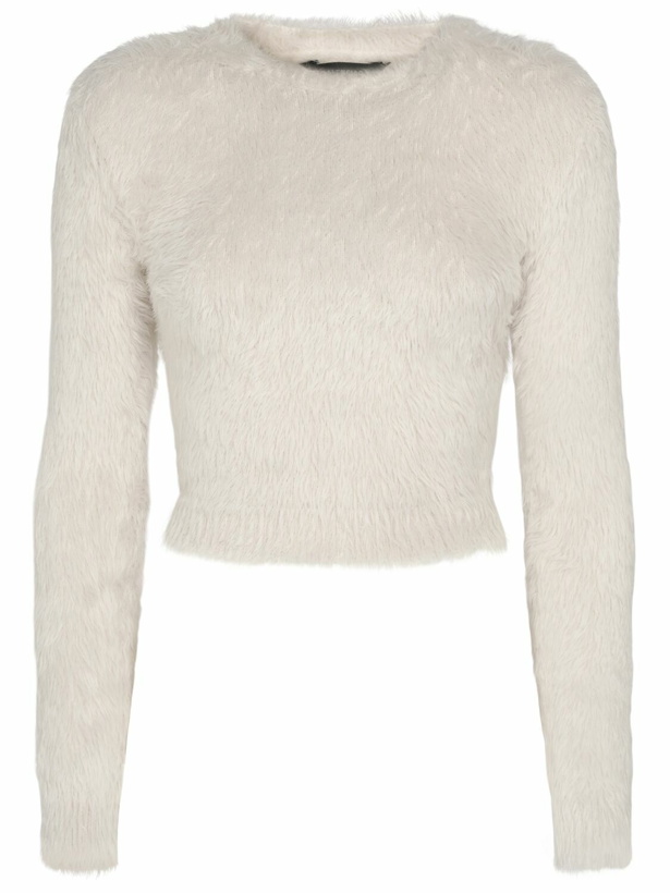Photo: BALENCIAGA Knotted Fuzzy Nylon Sweater