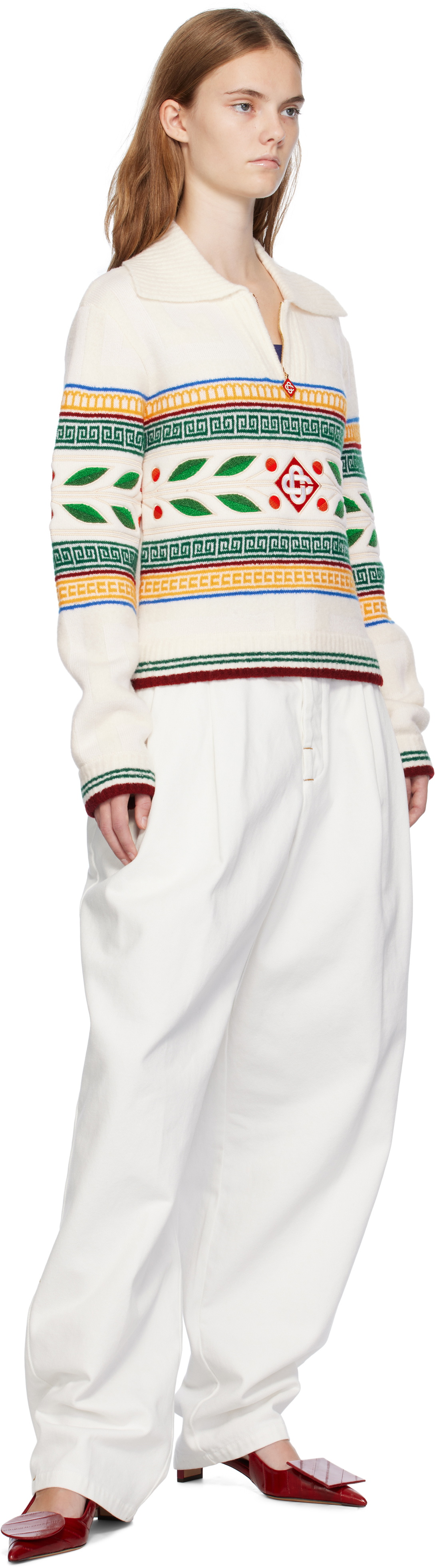 Casablanca Off-White Laurel Olympique Sweater