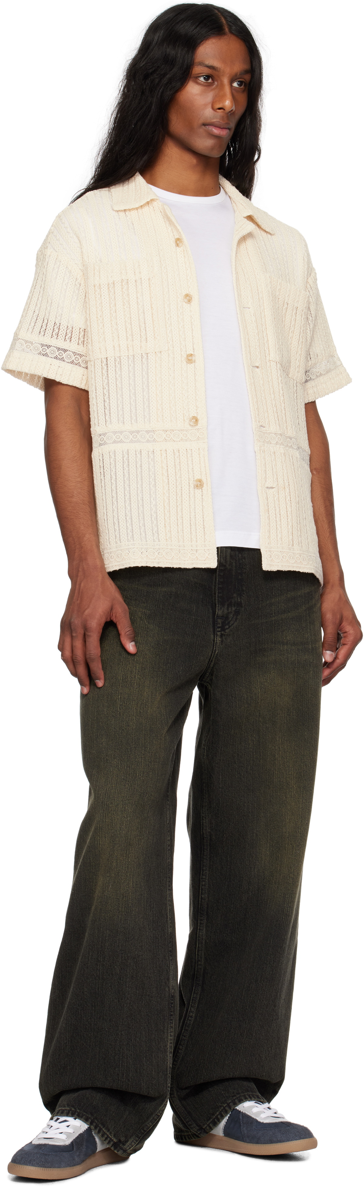 Andersson Bell Beige Jacquard Stripe Shirt