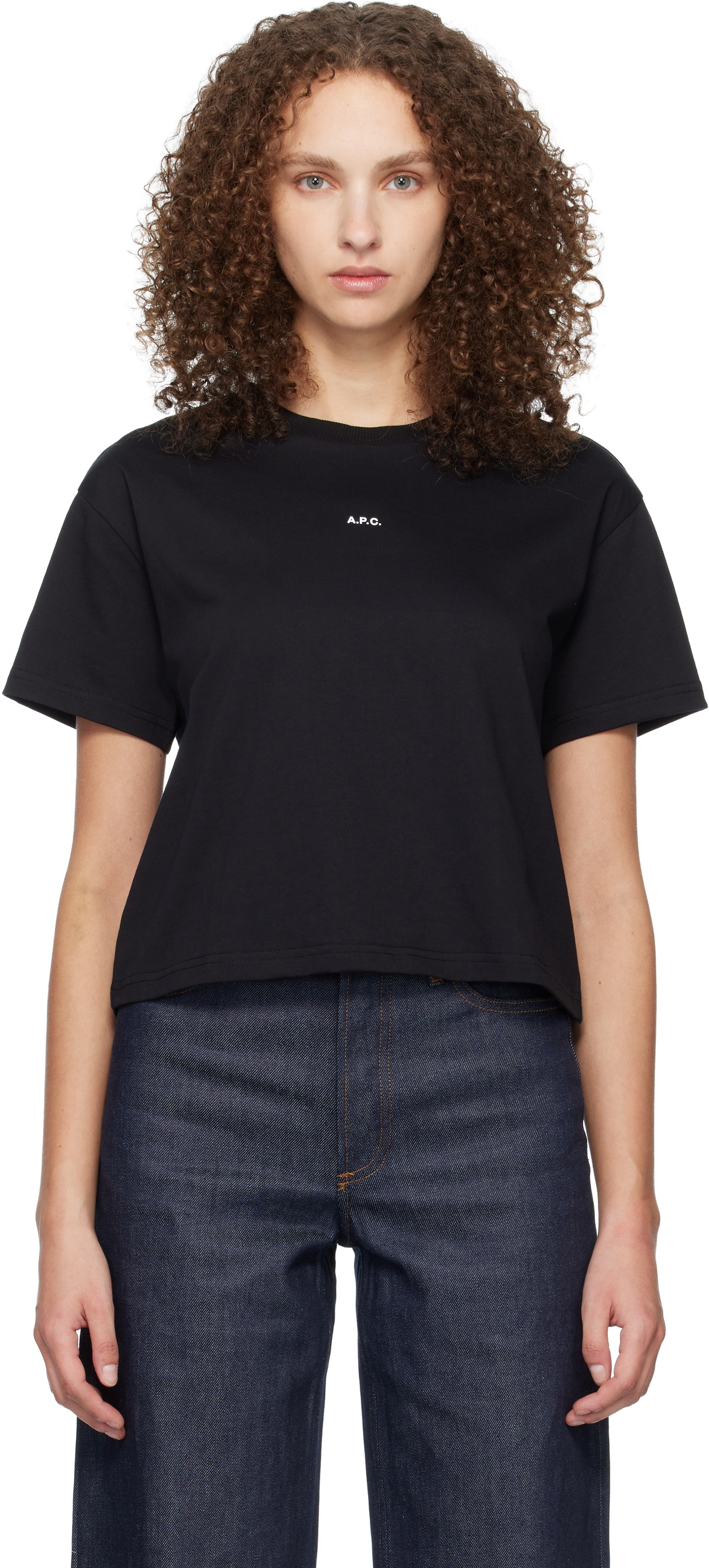 A.P.C. Black Boxy Micro Logo T-shirt