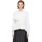Chika Kisada White Shirred Panel Long Sleeve T-Shirt