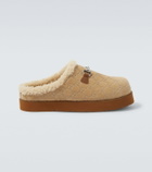 Gucci GG shearling-trimmed suede mules