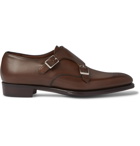Kingsman - George Cleverley Perforated Leather Monk-Strap Shoes - Brown