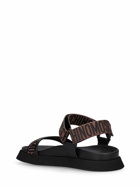 MOSCHINO - 40mm Logo Jacquard Flat Sandals