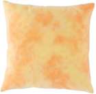 The Elder Statesman Orange & Yellow Dub Hot Square Pillow