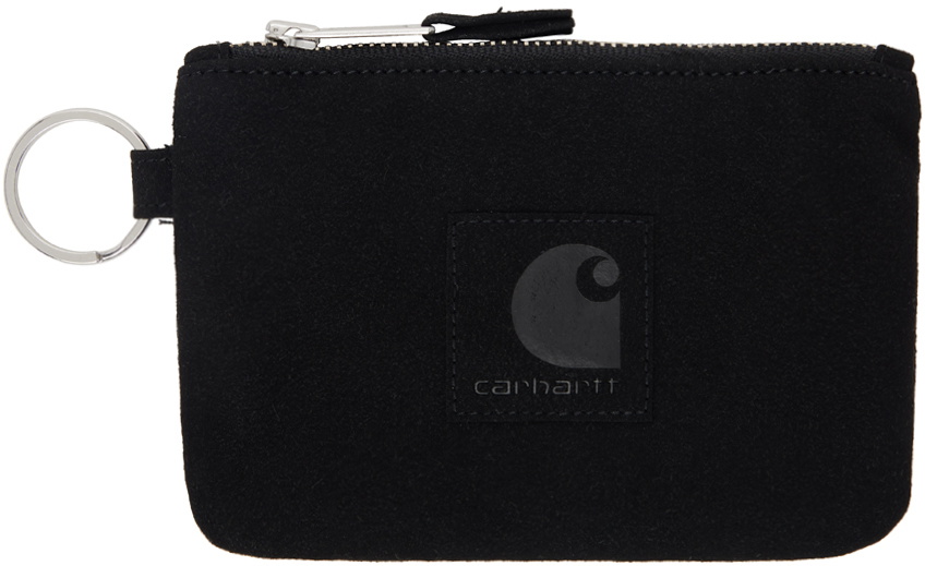 Carhartt Work In Progress Black Suede Zip Wallet