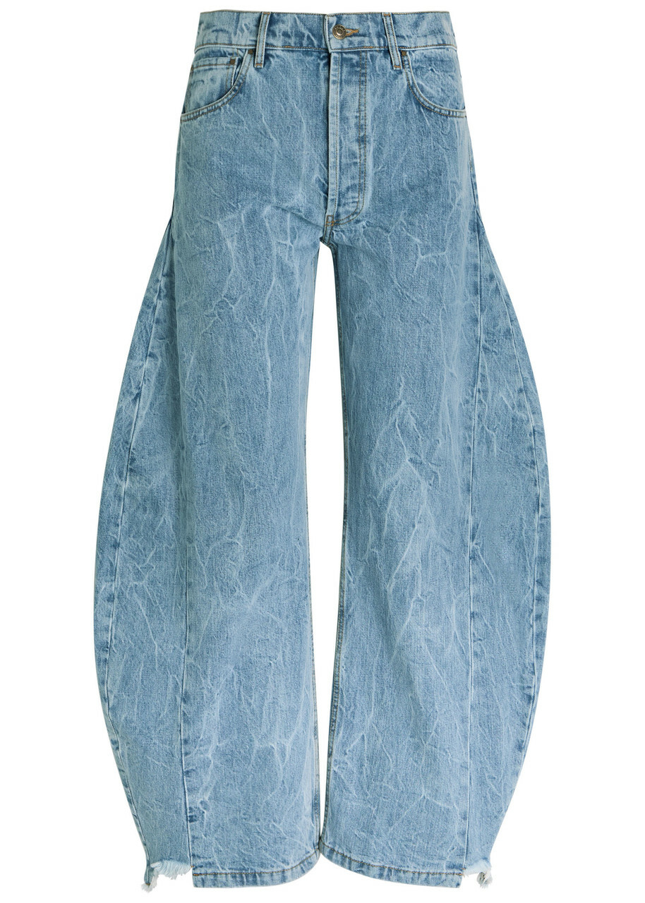 A.W.A.K.E Mode Washed Barrel-leg Jeans Indigo