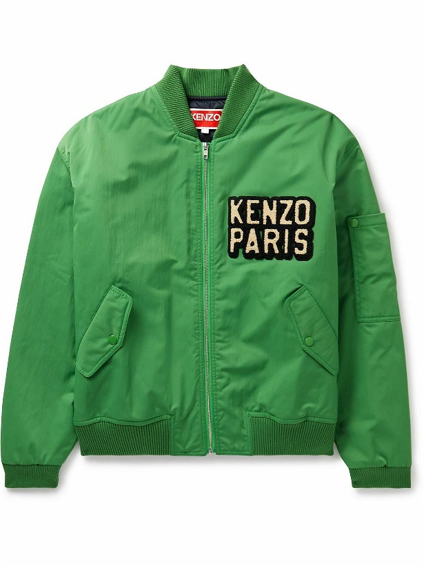 Photo: KENZO - Logo-Appliquéd Shell Bomber Jacket - Green