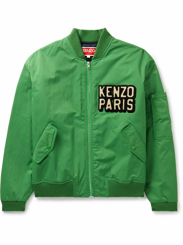 Photo: KENZO - Logo-Appliquéd Shell Bomber Jacket - Green