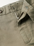 SID MASHBURN - Slim-Fit Garment-Dyed Cotton and Linen-Blend Trousers - Green