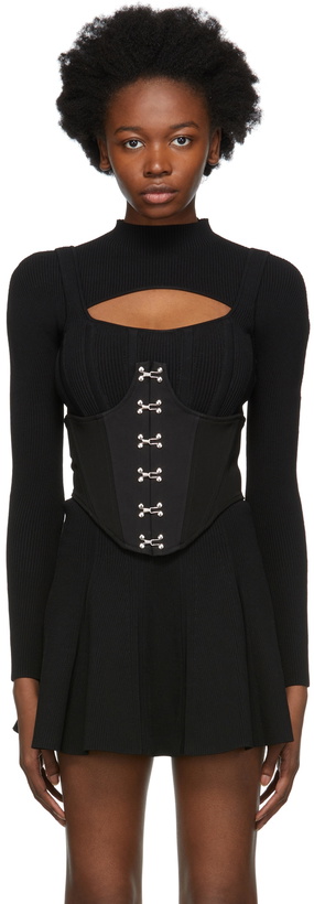 Photo: Dion Lee Black Bonded Cotton Under Corset
