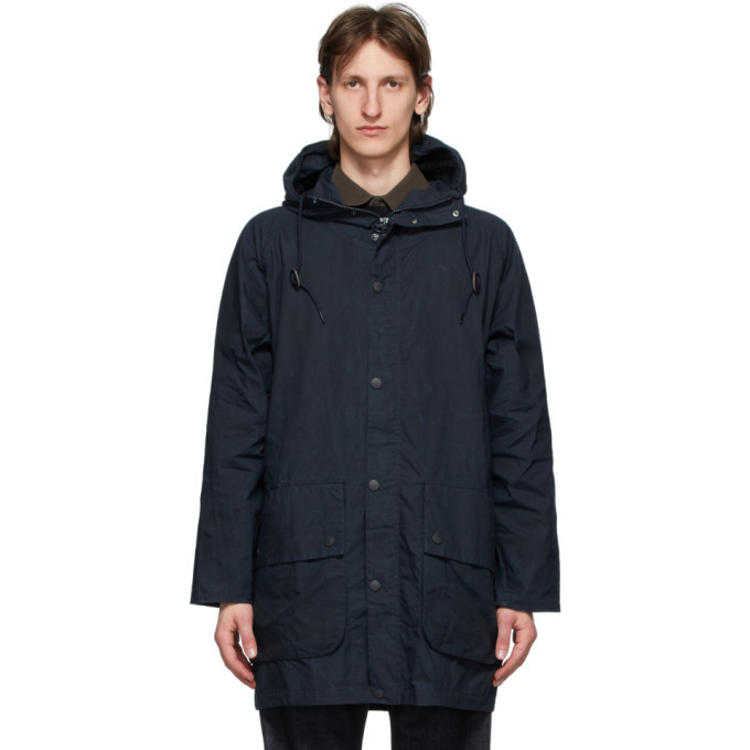 Photo: Barbour Navy Oversize Hooded Bedale Casual Coat