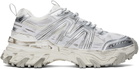 Juun.J White & Silver Paneled Sneakers