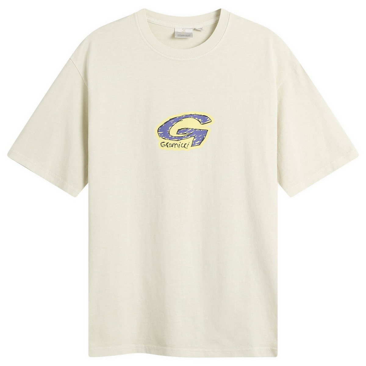 Gramicci Men's G-Scribble Pigment Dyed T-Shirt in Natural Pigment