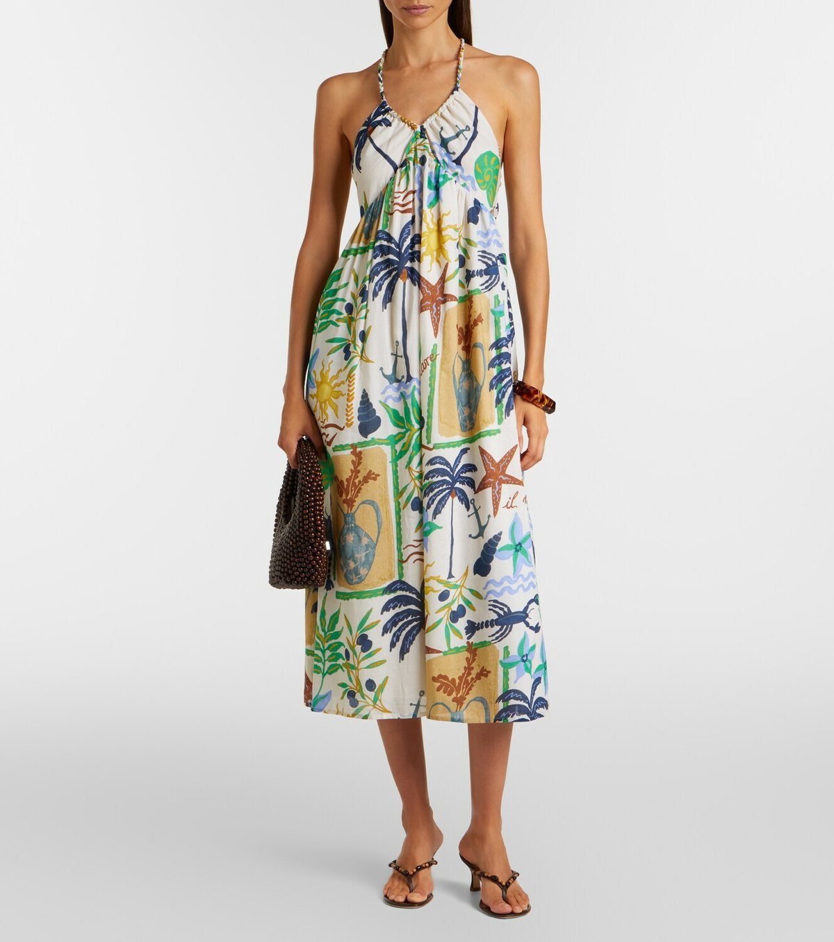 Velvet Leyla printed cotton midi dress
