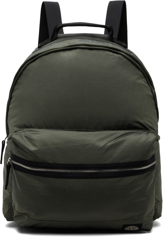 Photo: Stone Island Khaki 9200014 Coated Nylon Metal ECONYL Backpack