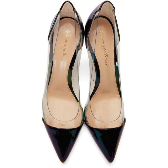 Black iridescent outlet heels