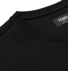 Fendi - Embellished Cotton-Jersey T-Shirt - Black