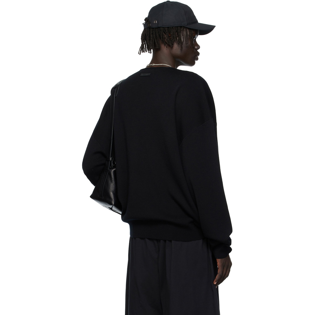 Fear of God ESSENTIALS Black Long Sleeve Crewneck Sweater