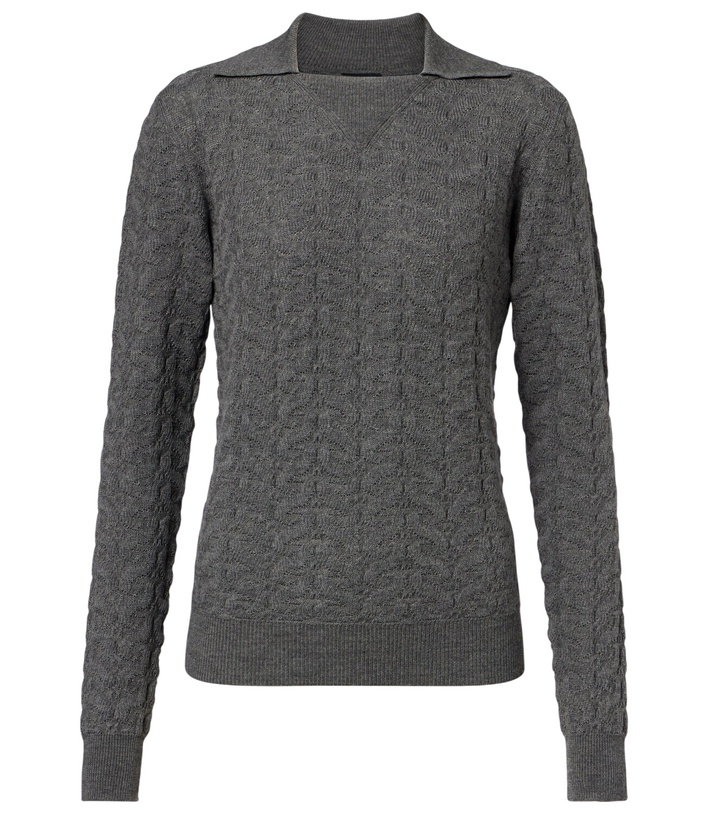 Photo: Etro Cable-knit wool polo sweater