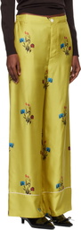Marni Yellow Silk Twill Trousers