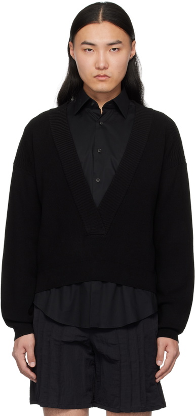 Photo: lesugiatelier Black Deep Neck Sweater