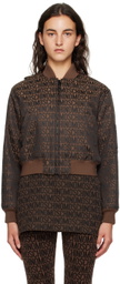 Moschino Brown Zip Bomber Jacket