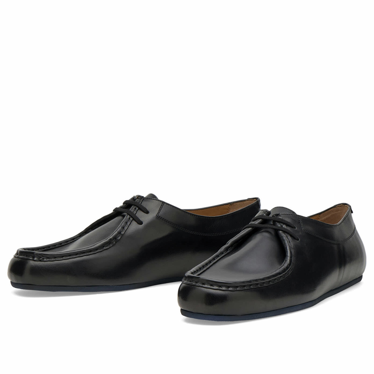 Jil Sander Men's Leather Lace Up Shoe in Black