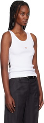 Maison Kitsuné White Baby Fox Ribbed Tank Top