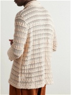 Séfr - Yasu Cutaway-Collar Crocheted Cotton Shirt - Neutrals