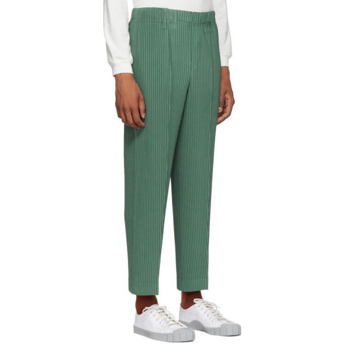 Homme Plisse Issey Miyake Green Tailored Pleats Trousers
