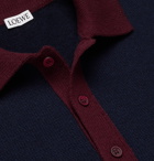 Loewe - Logo-Embroidered Colour-Block Wool Polo Shirt - Blue