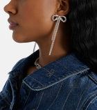 Self-Portrait Bow crystal-embellished earrings