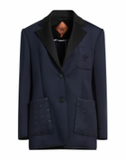 Mcm Womens Blazer Midnight in Blue