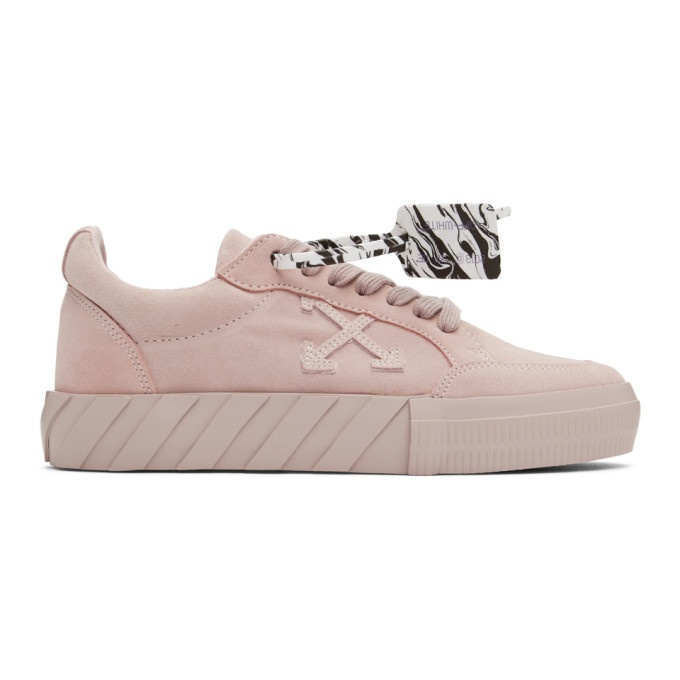 Photo: Off-White Pink Suede Vulcanized Low Sneakers
