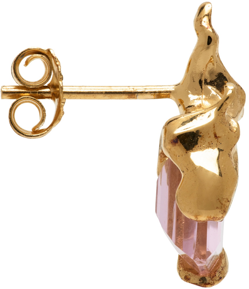 Alan Crocetti Gold Pink Flare Earring