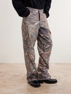 Satoshi Nakamoto - Enduro Straight-Leg Padded Camouflage-Print Jeans - Brown