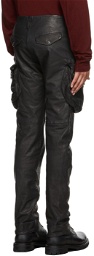 Julius Black Cargo Leather Trousers