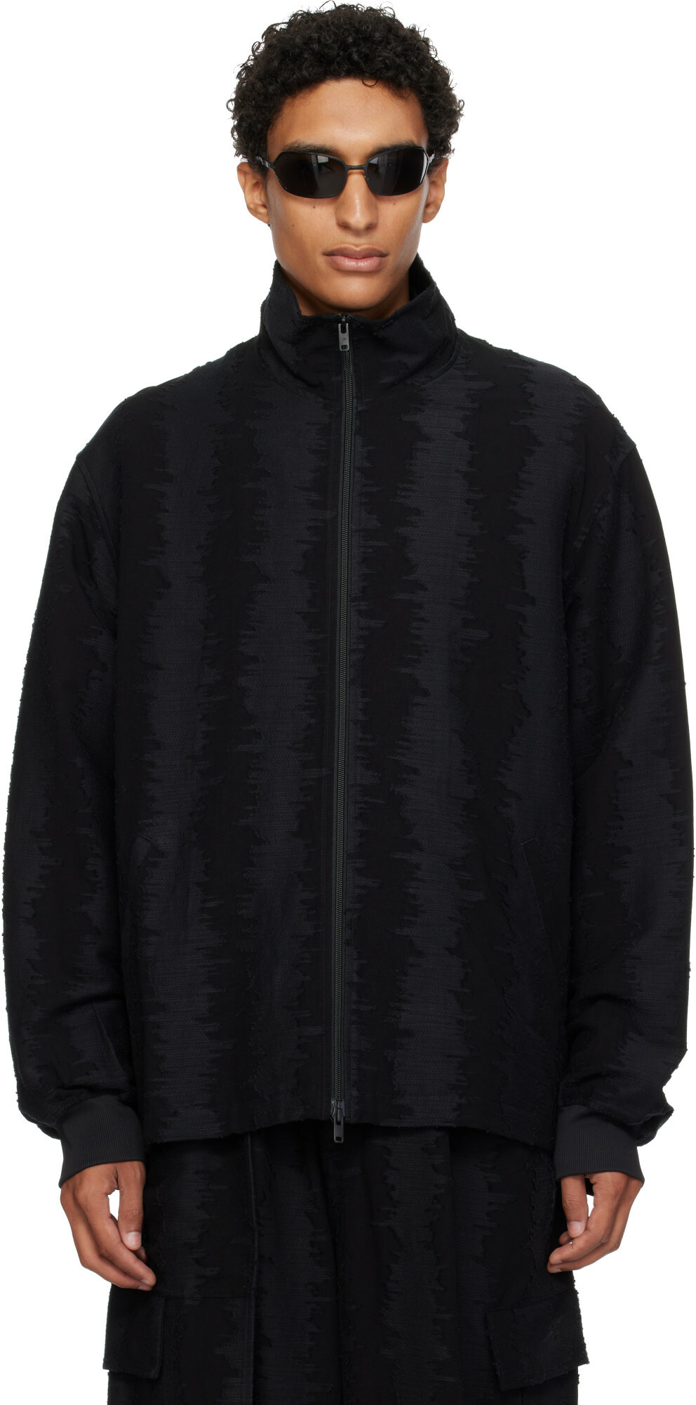 Y-3 Black Deco Stitch Track Jacket