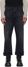 R13 Black Washed Boyfriend Jeans