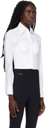 Dolce & Gabbana White Poplin Bustier Shirt