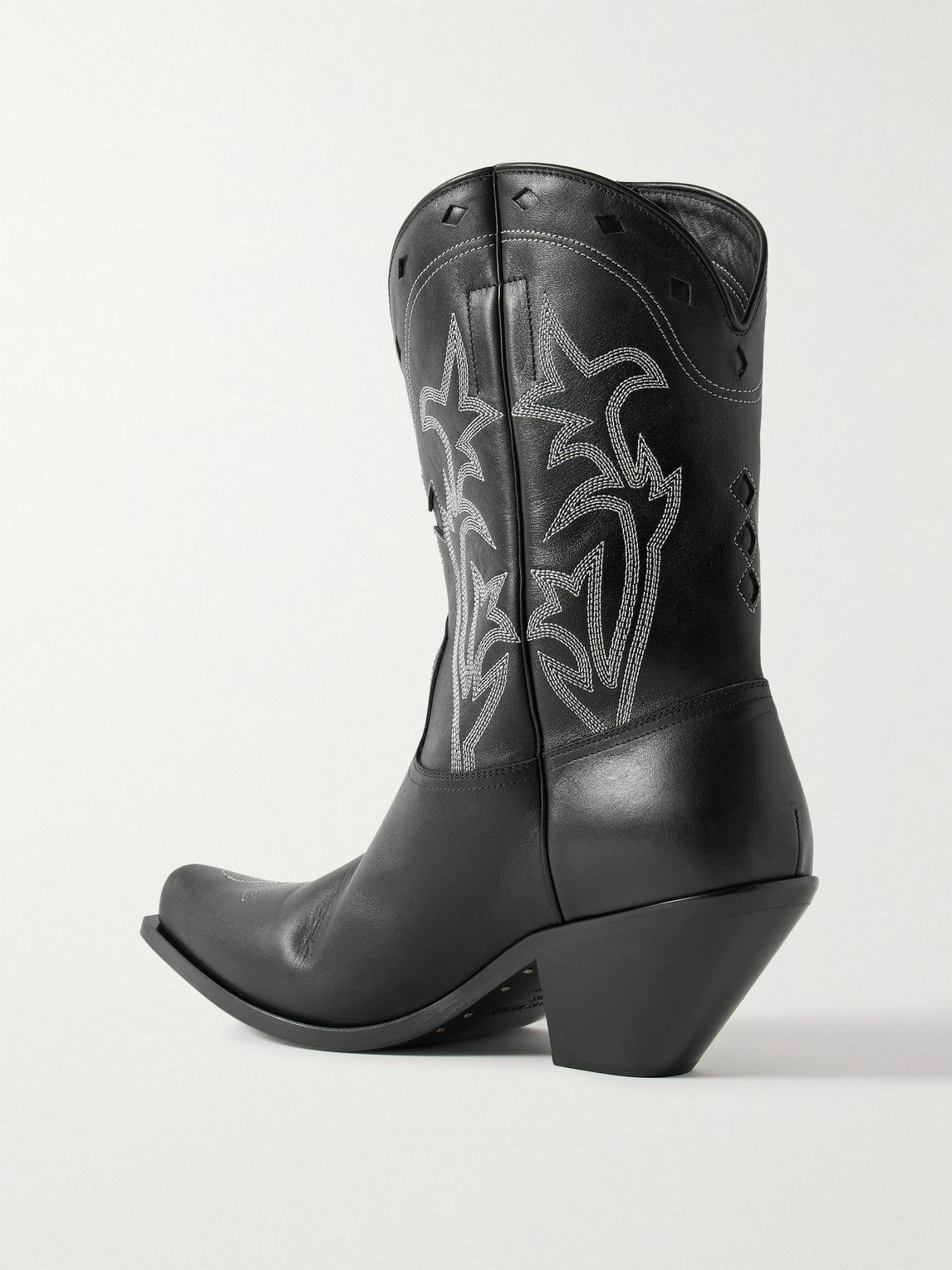 Enfants Riches Déprimés - Swiss Cowboy Embroidered Leather Boots - Black