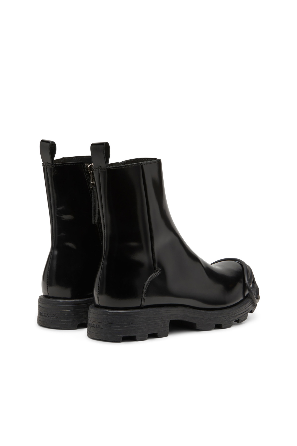 Diesel D-Hammer-Leather Chelsea boots with Oval D toe caps - Boots Mens in Black