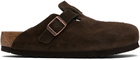 Birkenstock Brown Regular Boston Soft Footbed Slip-on Loafers